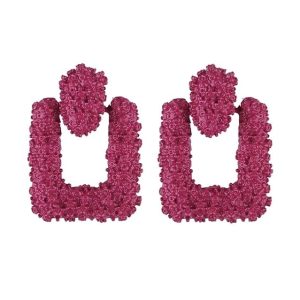 Textured Rose Statement Earrings