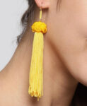 Sunny Yellow Knot Tassel Earrings