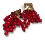 Scarlet Beaded Cascade Earrings