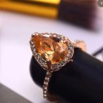 Nude Pear-Cut Halo Ring