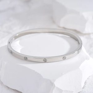 Silver stud bracelet