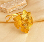 Timeless Petal Gold Open Cuff Bracelet