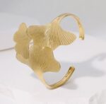Ginkgo Gold Open Cuff Bracelet