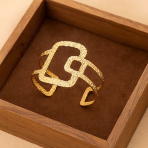 Rec Textured Gold Cuff Bracelet