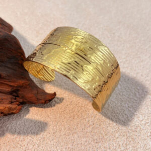 Textured Wide Gold Cuff Bracelet
