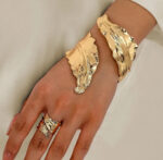 Sculpted Gold Leaf Cuff & Ring Set