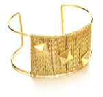 Aurora Pyramid Stud Cuff Bracelet