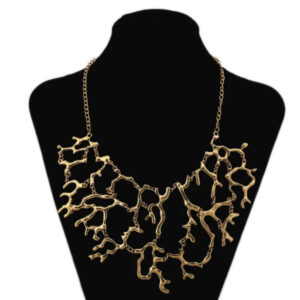 Golden Coral Statement Necklace