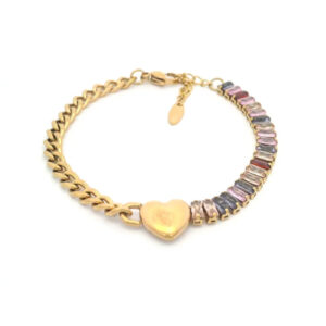 Heart & Rainbow Gemstone Bracelet
