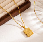 Golden Book Locket Necklace