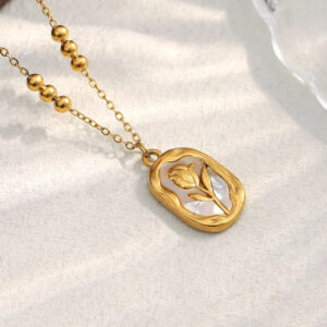 Golden Bloom Pendant Necklace