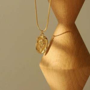 Golden Tulip Pendant Necklace