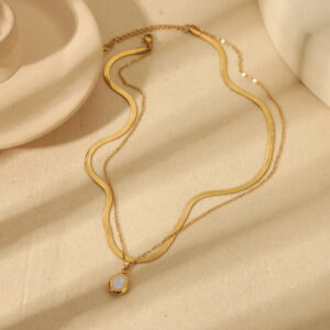 Luna Dual-Layer Oval Necklace