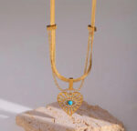 Mystic Heart Evil Eye Necklace