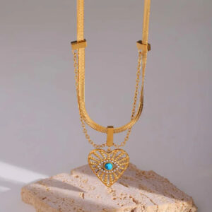 Mystic Heart Evil Eye Necklace