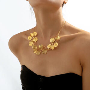 Golden Leaf Statement Necklace