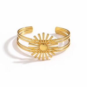 Helios Radiant Sunburst Cuff Bracelet