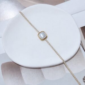 Lunar Pearl Pavé Bracelet