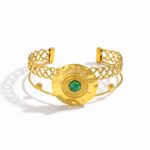 Verdant Oracle Hammered Cuff Bracelet