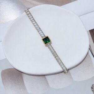 Verdant Centerpiece Baguette Bracelet