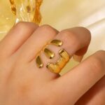 Gilded Abstract Tentacle Wrap Ring