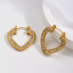 Glimmering Heart Pavé Hoops