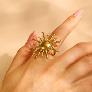 Golden Solis Flare Statement Ring