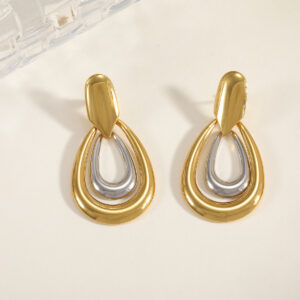 Eternal Horizon Mixed-Metal Teardrop Earrings