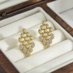Golden Marquise Lattice Studs