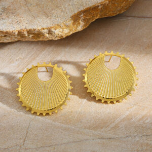Golden Solar Radiance Earrings
