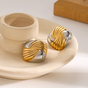 Vortex Mixed-Metal Ribbon Earrings