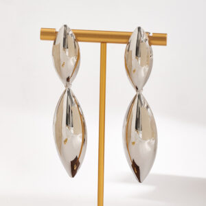 Liquid Silver Obelisk Drop Earrings