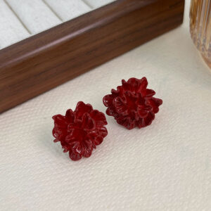 Crimson Petal Bloom Earrings