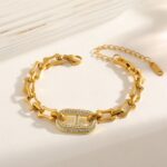 Golden Odyssey Pavé Link Bracelet