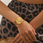 Golden Bloom Statement Cuff