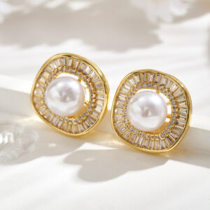 Vintage Halo Pearl Studs