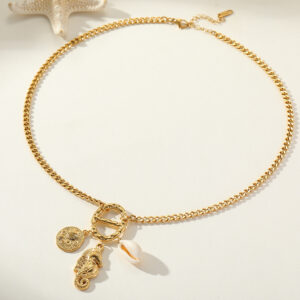Golden Seabreeze Charm Necklace