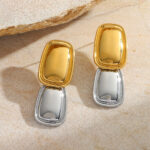 Dual-Horizon Geometric Drop Earrings