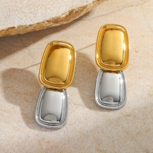 Dual-Horizon Geometric Drop Earrings