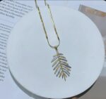 Verdant Palm Leaf Pendant Necklace