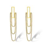 Golden Geometric Fringe Earrings